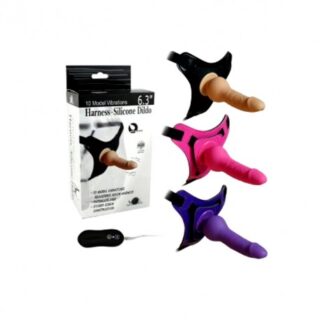 10 VIBRATING MODES STRAP ON HARNESS SILICONE DILDO