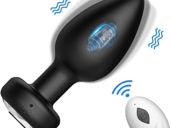 Remote Control With Black Anal Vibrating Butt Plug